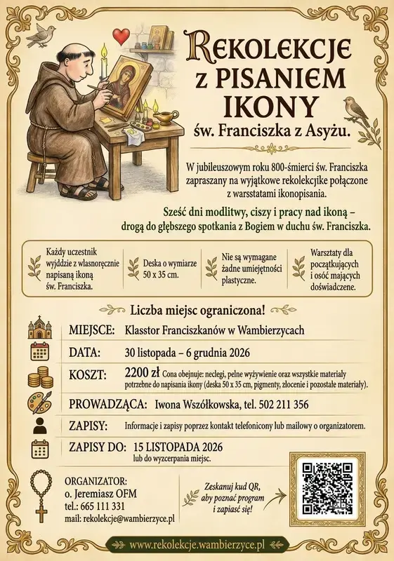 Rekolekcje franciszkańskie z warsztatami pisania ikon